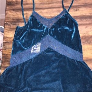 Urban outfitters velvet blue tank top